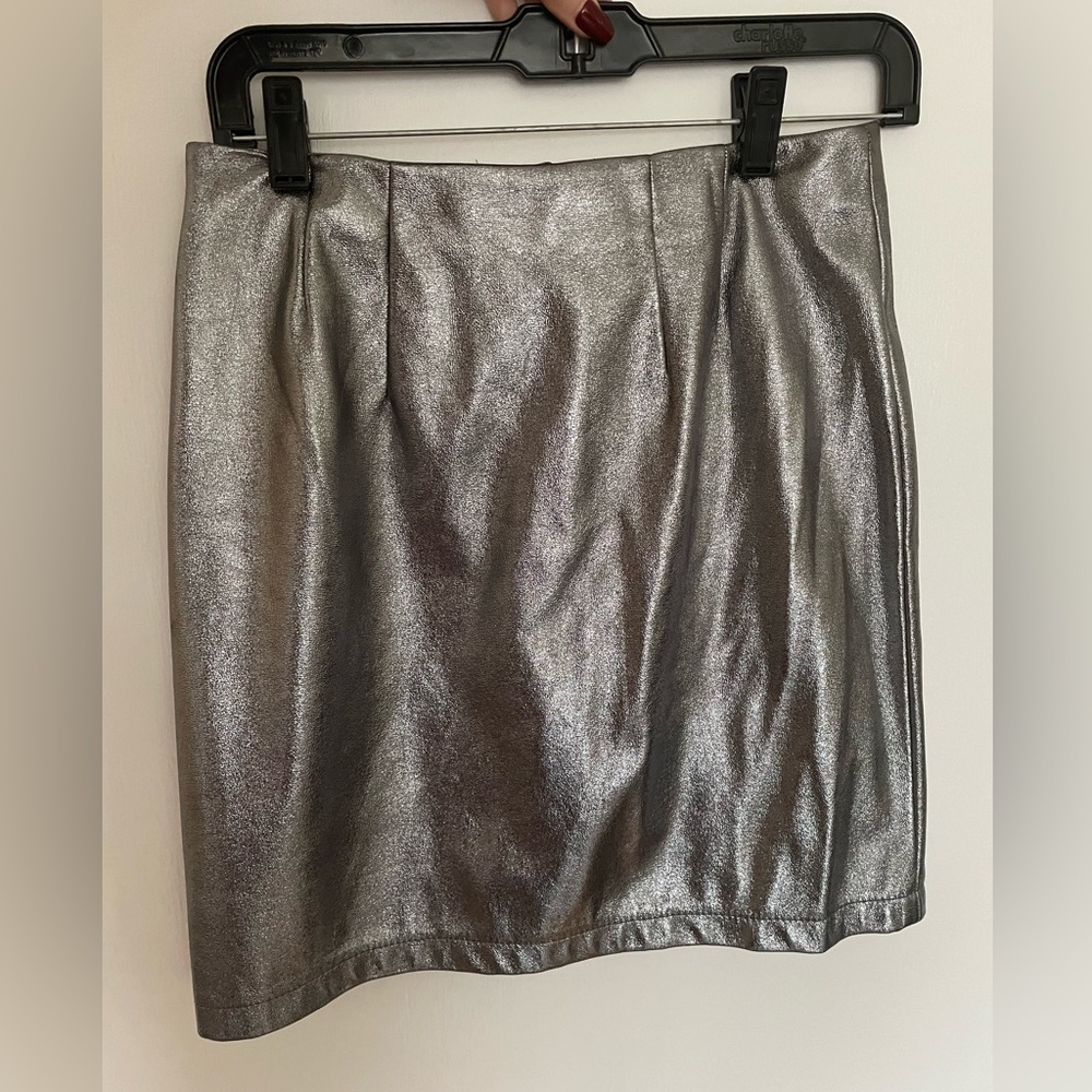 Metallic Silver Skirt